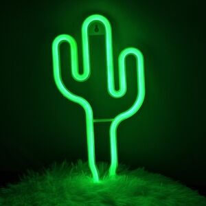 Neon Green Cactus LED Wall Sign Desertcore Plant Decor Light Southwest Boho Vibe